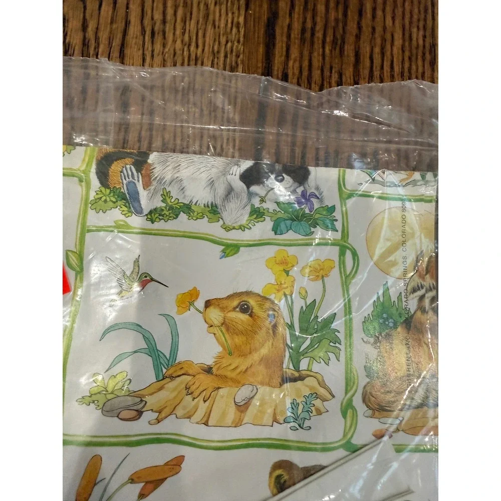 Current Frisky Friends Gift Wrap Set 2 Sheets Cards Easter 1979 Vintage Animals